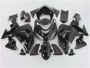 Motorcycle Fairings Kit - 2006-2007 Kawasaki ZX10R Gloss Black Fairings | NK10607-37