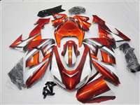 Motorcycle Fairings Kit - 2006-2007 Kawasaki ZX10R Orange White Airbrush Fairings | NK10607-39