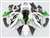 Motorcycle Fairings Kit - 2006-2007 Kawasaki ZX10R White/Metallic Green Flame Fairings | NK10607-40