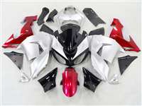 Motorcycle Fairings Kit - 2006-2007 Kawasaki ZX10R Silver/Candy Red Fairings | NK10607-45