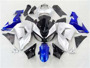 Motorcycle Fairings Kit - 2006-2007 Kawasaki ZX10R Silver/Candy Blue Fairings | NK10607-47