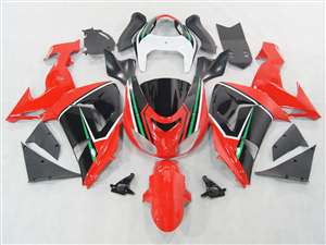 Motorcycle Fairings Kit - 2006-2007 Kawasaki ZX10R Red/Black Fairings | NK10607-6