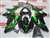 Motorcycle Fairings Kit - 2006-2007 Kawasaki ZX10R Green Accent on Black Fairings | NK10607-8