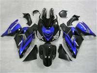 Motorcycle Fairings Kit - 2006-2011 Kawasaki ZX14R Black/Plasma Blue Fairings | NK10611-15