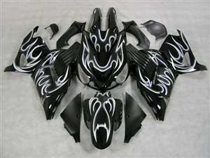 Motorcycle Fairings Kit - 2006-2011 Kawasaki ZX14R White Tribal Fairings | NK10611-23