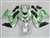 Motorcycle Fairings Kit - 2006-2011 Kawasaki ZX14R Motorcycle Silver/Green Flame | NK10611-25