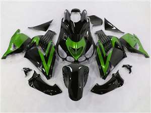 Motorcycle Fairings Kit - Black/Green 2006-2011 Kawasaki ZX14R Motorcycle Fairings | NK10611-30