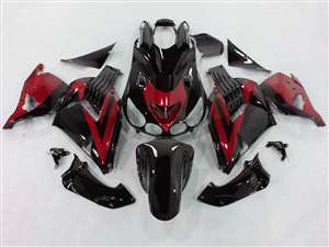 Motorcycle Fairings Kit - 2006-2011 Kawasaki ZX14R Black/Red Fairings | NK10611-31