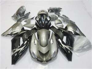 Motorcycle Fairings Kit - 2006-2011 Kawasaki ZX14R Titanium/Black Fairings | NK10611-33