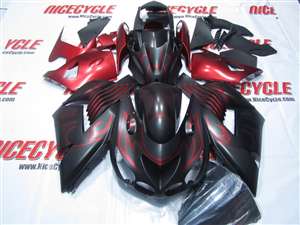 Motorcycle Fairings Kit - 2006-2011 Kawasaki ZX14R Matte Fire Flame Fairings | NK10611-6