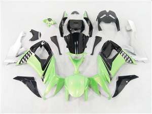 Motorcycle Fairings Kit - 2008-2010 Kawasaki ZX10R Green/Black/Silver Fairings | NK10810-1