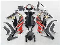 Motorcycle Fairings Kit - 2011-2015 Kawasaki ZX10R Black/Red Fairings | NK11115-3