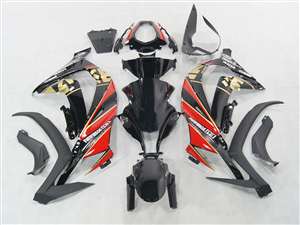 Motorcycle Fairings Kit - 2011-2015 Kawasaki ZX10R Black/Red Fairings | NK11115-3