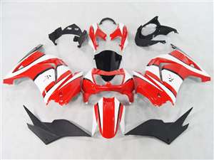 Motorcycle Fairings Kit - 2008-2012 Kawasaki Ninja 250R Red/White Fairings | NK20812-13