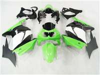 Motorcycle Fairings Kit - 2008-2012 Kawasaki Ninja 250R Green/White OEM Style Fairings | NK20812-16