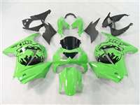 Motorcycle Fairings Kit - 2008-2012 Kawasaki Ninja 250R Skull Head Green Fairings | NK20812-21