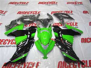 Motorcycle Fairings Kit - 2013-2017 Kawasaki Ninja 300 Green/Black OEM Style Fairings | NK31317-3