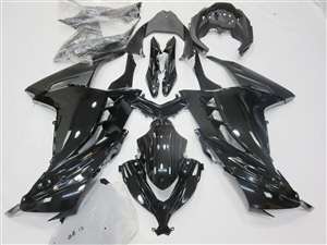 Motorcycle Fairings Kit - 2013-2017 Kawasaki Ninja 300 Gloss Black Motorcycle Fairings | NK31317-5