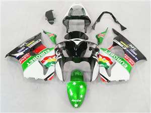 Motorcycle Fairings Kit - Kawasaki 2000-2002 ZX6R and 2005-2009 ZZR600 Green Eurobet Fairings | NK60002-12