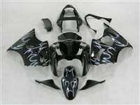 Motorcycle Fairings Kit - Kawasaki 2000-2002 ZX6R and 2005-2009 ZZR600 Ghost Tribal Fairings | NK60002-19