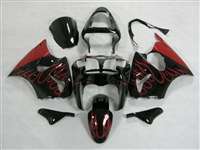 Motorcycle Fairings Kit - Kawasaki 2000-2002 ZX6R and 2005-2009 ZZR600 Red Fire Fairings | NK60002-29