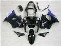Motorcycle Fairings Kit - Kawasaki 2000-2002 ZX6R Black/Blue Fairings | NK60002-31