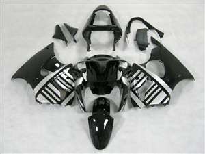 Motorcycle Fairings Kit - Kawasaki 2000-2002 ZX6R and 2005-2009 ZZR600 Barcode Style Fairings | NK60002-34