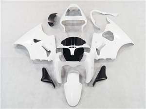 Motorcycle Fairings Kit - White Kawasaki 2000-2002 ZX6R and 2005-2009 ZZR600 Motorcycle Fairings | NK60002-5