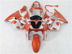 Motorcycle Fairings Kit - Kawasaki 2000-2002 ZX6R and 2005-2009 ZZR600 Metallic Orange Tribal Fairings | NK60002-8