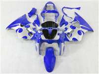 Motorcycle Fairings Kit - Kawasaki 2000-2002 ZX6R and 2005-2009 ZZR600 Metallic Blue Tribal Fairings | NK60002-9