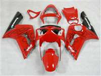 Motorcycle Fairings Kit - 2003-2004 Kawasaki ZX6R Black Flame/Red Fairings | NK60304-12