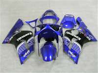 Motorcycle Fairings Kit - 2003-2004 Kawasaki ZX6R Plasma Blue Race Fairings | NK60304-8