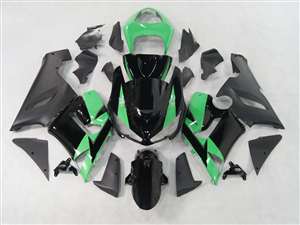 Motorcycle Fairings Kit - 2005-2006 Kawasaki ZX6R Black/Mint Green Fairings | NK60506-10