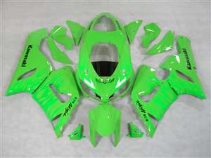 Motorcycle Fairings Kit - 2005-2006 Kawaskia ZX6R Green on Green Flame Fairings | NK60506-18