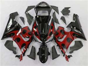 Motorcycle Fairings Kit - 2005-2006 Kawasaki ZX6R Red Tribal Fairings | NK60506-47