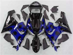 Motorcycle Fairings Kit - 2005-2006 Kawasaki ZX6R Blue Tribal Fairings | NK60506-48