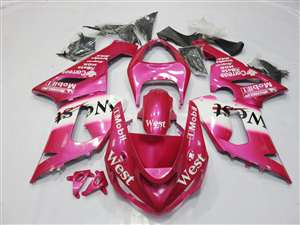 Motorcycle Fairings Kit - 2005-2006 Kawasaki ZX6R Pink West Fairings | NK60506-51