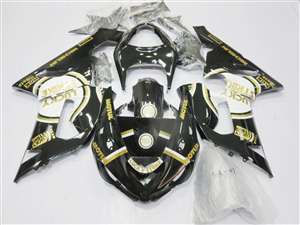 Motorcycle Fairings Kit - 2005-2006 Kawasaki ZX6R Lucky Strike Black Fairings | NK60506-53