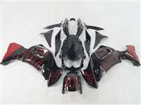 Motorcycle Fairings Kit - 2006-2008 Kawasaki Ninja 650R / ER6s Red Flame Fairings | NK60608-3