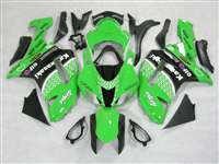 Motorcycle Fairings Kit - 2007-2008 Kawasaki ZX6R Green/Black Race Style Fairings | NK60708-20