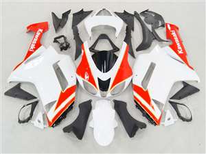 Motorcycle Fairings Kit - 2007-2008 Kawasaki ZX6R Neon Red/White Fairings | NK60708-23