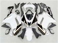 Motorcycle Fairings Kit - 2007-2008 Kawasaki ZX6R White/Black Monster-ous Fairings | NK60708-26