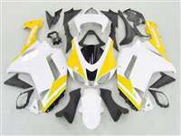 Motorcycle Fairings Kit - 2007-2008 Kawasaki ZX6R Neon Yellow/White Fairings | NK60708-27