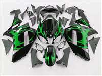 Motorcycle Fairings Kit - 2007-2008 Kawasaki ZX6R Metallic Green Tribal Fairings | NK60708-31