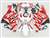 Motorcycle Fairings Kit - 2007-2008 Kawasaki ZX6R Red/White Splash Fairings | NK60708-35