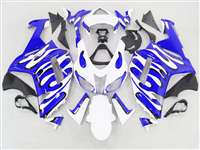 Motorcycle Fairings Kit - 2007-2008 Kawasaki ZX6R Blue/White Splash Fairings | NK60708-36