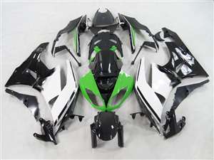 Motorcycle Fairings Kit - 2009-2012 Kawasaki ZX6R White/Black/Green Fairings | NK60912-1