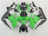 Motorcycle Fairings Kit - 2009-2012 Kawasaki ZX6R Green/Black Monster-ous Fairings | NK60912-15