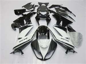 Motorcycle Fairings Kit - 2009-2012 Kawasaki ZX6R White/Black Fairings | NK60912-19