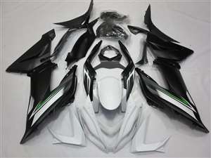 Motorcycle Fairings Kit - 2013-2018 Kawasaki ZX6R White Black Fairings | NK61317-3